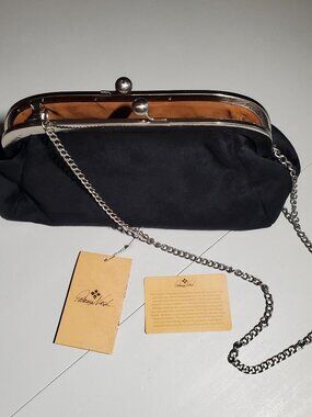 Patricia Nash MIA Frame Black Velvet purse with tags Style#P262231